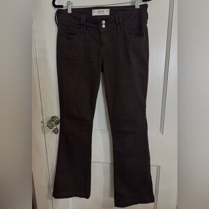 Hollister Dark Brown Ultra Low-Rise Bootcut Pants